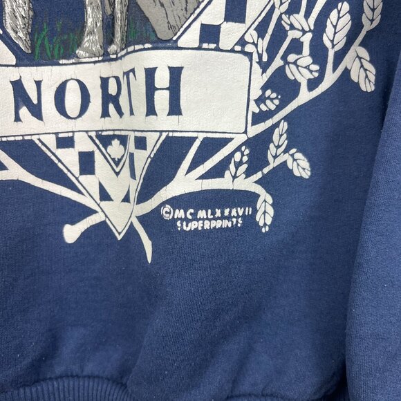 Vintage 90's Canada North Wolves Graphic Pullover Sweatshirt - Picture 4 of 6